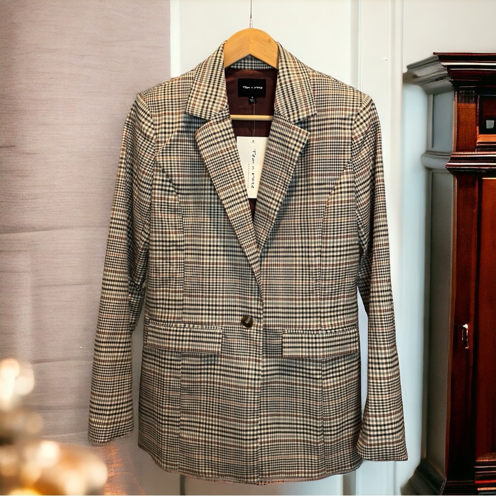 Oversized plaid blazer